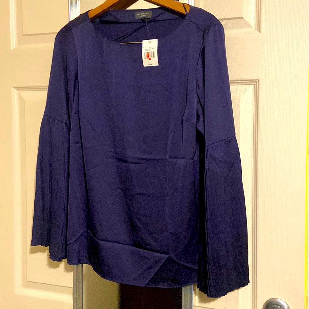 NWT The Limited Navy Bell Sleeve Top